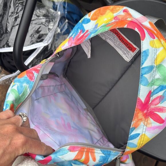 L.L. Bean Kids' Colorful Floral Backpack - Picture 10 of 13